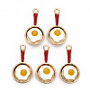 Rack Plating Alloy Enamel Pendants ENAM-N055-031-A01-NR-1