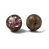Walnut Wood with Resin Gold Foil Beads WOOD-G025-01E-1