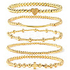 Brass and Stainless Beaded Stretch Bracelet Sets VB9693-5-1