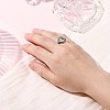 Round Brass Micro Pave Clear Cubic Zirconia Adjustable Ring Settings KK-D378-35P-5