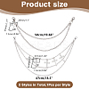 2Pcs 2 Styles Zinc Alloy Double Layer Cross Chains Belt AJEW-HY0002-27-2
