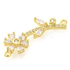 Flower of Life Rack Plating Brass Micro Pave Cubic Zirconia Links KK-S396-25-2