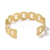 304 Stainless Steel Textured Hollow Open Cuff Bangles for Women BJEW-I315-02G-3