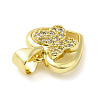 Rack Plating Brass Micro Pave Clear Cubic Zirconia Charms KK-Q784-07G-3