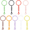 54Pcs 9 Colors Spray Printed Iron Keychain Clasps FIND-SC0022-77-7
