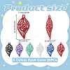 120Pcs 6 Colors 430 Stainless Steel Etched Metal Embellishments Pendants STAS-WR0001-44-2