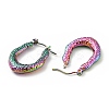 Ion Plating(IP) Rainbow Color 304 Stainless Steel Teardrop Chunky Hoop Earrings for Women EJEW-G293-14M-2