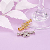 2Pcs 2 Colors Brass Micro Pave Clear Cubic Zirconia Fold Over Clasps ZIRC-PJ0001-11-6