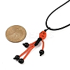 Halloween Theme Skeleton Glass Seed Beaded & Natural Black Onyx(Dyed & Heated) & Skull Dyed Synthetic Turquoise Pendant Necklaces NJEW-MZ00117-5