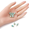Natural Mashan Jade Connector Charms PALLOY-YW0001-57-6