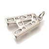Brass Micro Pave Clear Cubic Zirconia Pendants KK-G521-01P-3