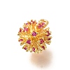 Brass Micro Pave Cubic Zirconia Beads KK-M312-20G-2