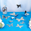 12Pcs 6 Style Stainless Steel Butterfly Wall  Decoration Pendants STAS-UN0036-52P-3
