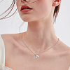 1pc Brass Chain with Alloy Letter Pendants Necklaces NJEW-LP0001-41F-P-4