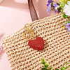 Handmade Polymer Clay Rhinestone Heart Keychains KEYC-TAC00068-01-6