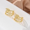 Triple-Layer Brass Open Cuff Earrings for Women EJEW-G297-33G-5