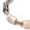 3Pcs 3 Style Natural Mixed Gemstone Cube Braided Bead Bracelets Set BJEW-TA00345-3