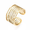 304 Stainless Steel Multi-string Open Cuff Ring RJEW-T023-33G-3