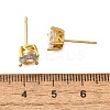 Flat Round Brass Micro Pave Clear Cubic Zirconia Stud Earrings EJEW-R018-08G-5