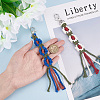 2Pcs 2 Colors Macrame Wristlet Cotton Pendant Decorations AJEW-GO0001-02-4