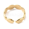 304 Stainless Steel Shell Wrap Open Cuff Rings RJEW-D002-29G-2