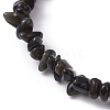Natural Obsidian Chips Beaded Stretch Bracelets for Women BJEW-JB10046-12-3