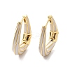 Enamel Teardrop Hoop Earrings EJEW-C054-03G-2