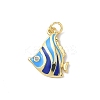 Sea Animals Brass Enamel Pendants KK-B155-02A-01G-1