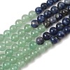 Chakra Natural Red Jasper & Yellow Jade & Green Aventurine & Tiger Eye & Sodalite & Amethyst Beads Strands G-NH0002-E02-4mm-6