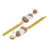 Rack Plating Nuggets Tassel Brass With Natural Pearl Handmade Indonesia Stud Earrings EJEW-U010-03A-G-2