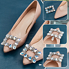 2Pcs Platinum Alloy & Rhinestone Detachable Shoe Buckle Clips FIND-FG0003-12-3