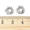 Brass Micro Pave Cubic Zirconia Rondelle European Beads FIND-B046-02P-2