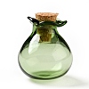 Lucky Bag Shape Glass Cork Bottles Ornament X1-AJEW-A039-02G-1