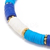 4Pcs 4 Style Handmade Polymer Clay Heishi Surfer Stretch Bracelets Set BJEW-JB08638-7