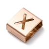 Ion Plating(IP) 304 Stainless Steel Square Slide Charms STAS-L132-15X-RG-2