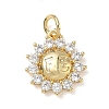 Brass Micro Pave Clear Cubic Zirconia Charms KK-L253-22G-02-1