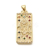 Rack Plating Brass Micro Pave Cubic Zirconia Pendants KK-L226-030G-05-1