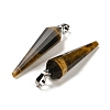 Natural Tiger Eye Pointed Pendants G-D089-01P-03-2