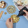 2Pcs Alloy with Rhinestone Handicraft Beading Appliques AJEW-FG0004-29A-3