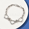 201 Stainless Steel Cable Chain Bracelets for Women BJEW-B143-14P-1