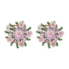 Flower Handmade Glass Seed Beads Stud Earrings EJEW-MZ00656-02-2