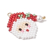 Christmas Themed Glass Seed Beaded Pendants PALLOY-MZ00868-01-3