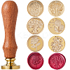 6 Styles Golden Tone Brass Wax Seal Stamp Head AJEW-CP0007-50C-01-1