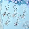 Stainless Steel with Natural Gemstone Pendants Keychain KEYC-JKC00776-M-2