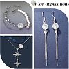 12Pcs 2 Colors 304 Stainless Steel Clear Cubic Zirconia Connector Charms STAS-UN0037-33-6