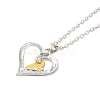 Heart with Word Best Wishes Zinc Alloy Pendant Necklaces for Christmas LS-NJEW-M203-02A-GP-2
