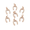CZ Brass Micro Pave Cubic Zirconia Horse Shoe Charms ZIRC-L018-13RG-1