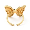 Colorful Cubic Zirconia Butterfly Open Cuff Ring KK-D080-13G-2