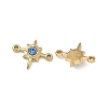 304 Stainless Steel Aquamarine Rhinestone Connector Charms STAS-L308-03B-G-2