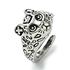 Vintage Leopard Alloy Open Cuff Rings RJEW-K275-42AS-1